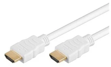 Vysokorýchlostný ethernetový kábel HDMI biely, pozlátené konektory, 1,5 m