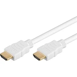 Vysokorýchlostný kábel HDMI + Ethernet PremiumCord, biely, pozlátené konektory, 15 m