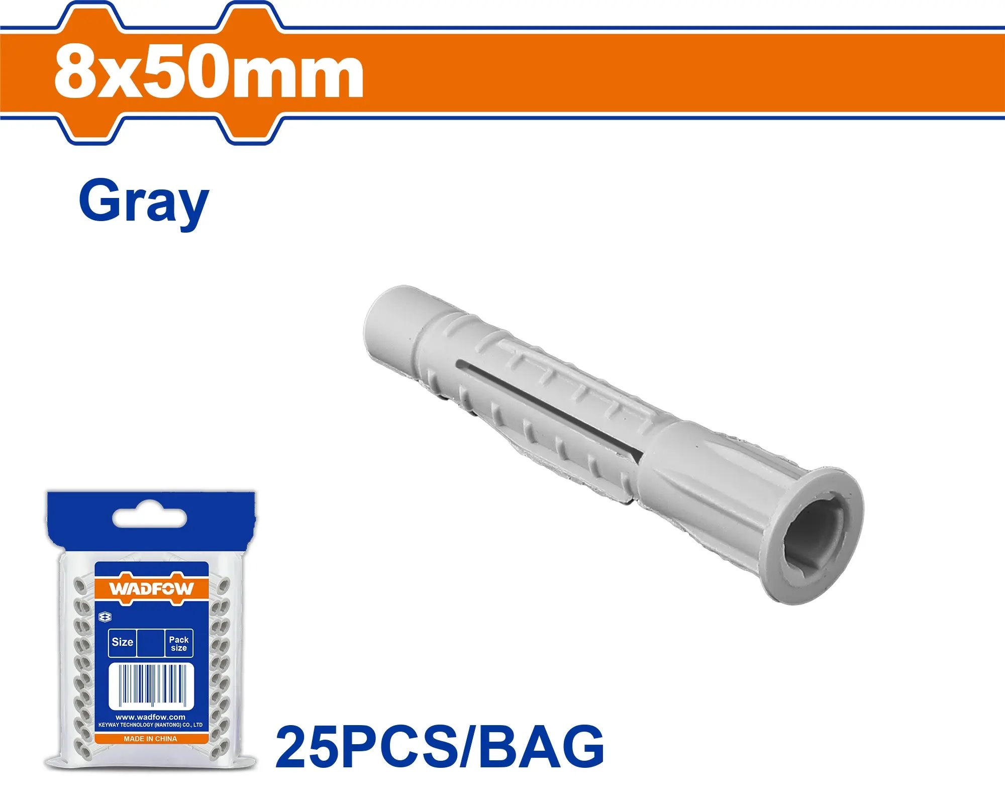 Wadfow Hmoždinka univerzální 8x50mm, sada 25 ks