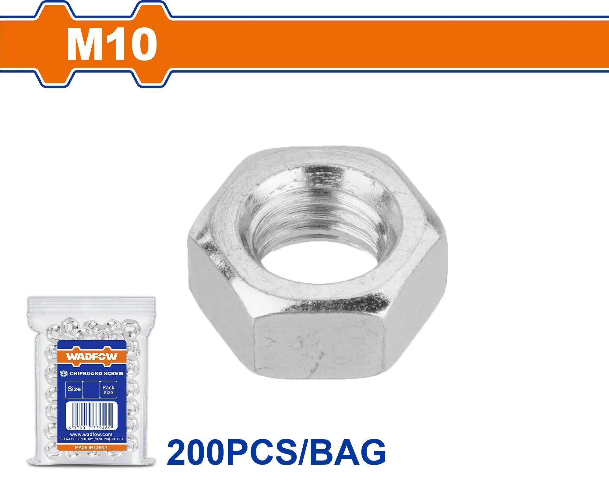 Wadfow Matice šestihranná sada M10 200 ks