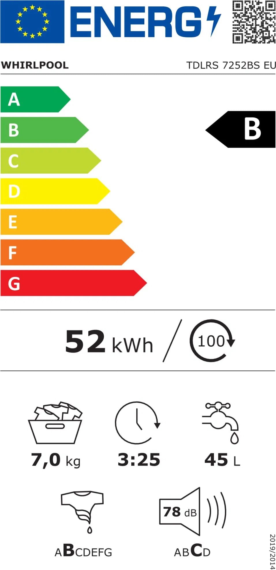 Whirlpool TDLRS 7252BS EU