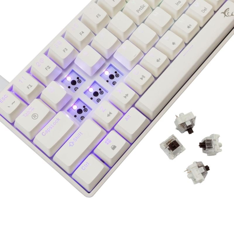 White Shark SHINOBI 2, bílá (US + hnědé switche)