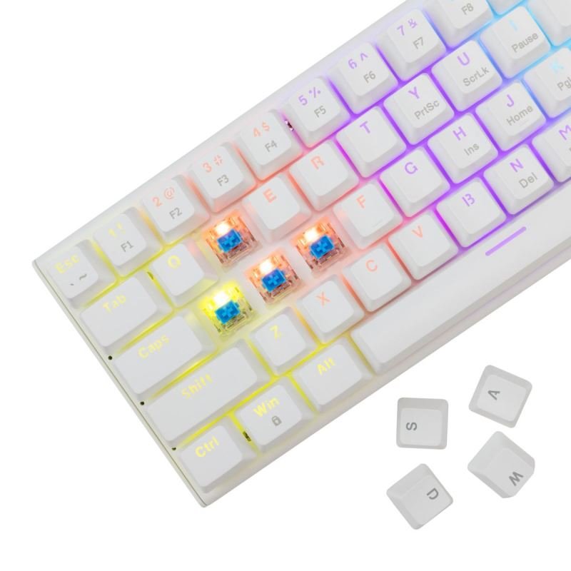 White Shark WAKIZASHI 2, bílá (US + modré switche)