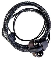 Wraps Leather Wrap in ear headphone, černá