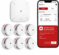 X-Sense FS61 (6+1) Inteligentný protipožiarny systém so 6 bezdrôtovými detektormi dymu XS01-M a centrálnou jednotkou SB550