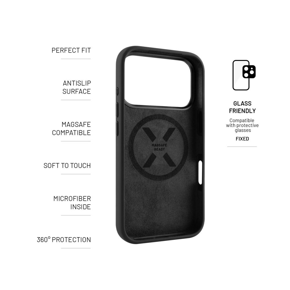 Zadní kryt FIXED MagFlow s podporou MagSafe pro Apple iPhone 17 Pro, černý
