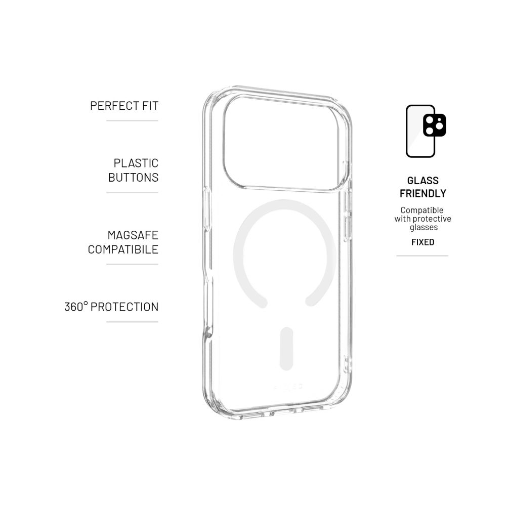 Zadní kryt FIXED MagPure s podporou MagSafe pro Apple iPhone 17 Pro, čirý