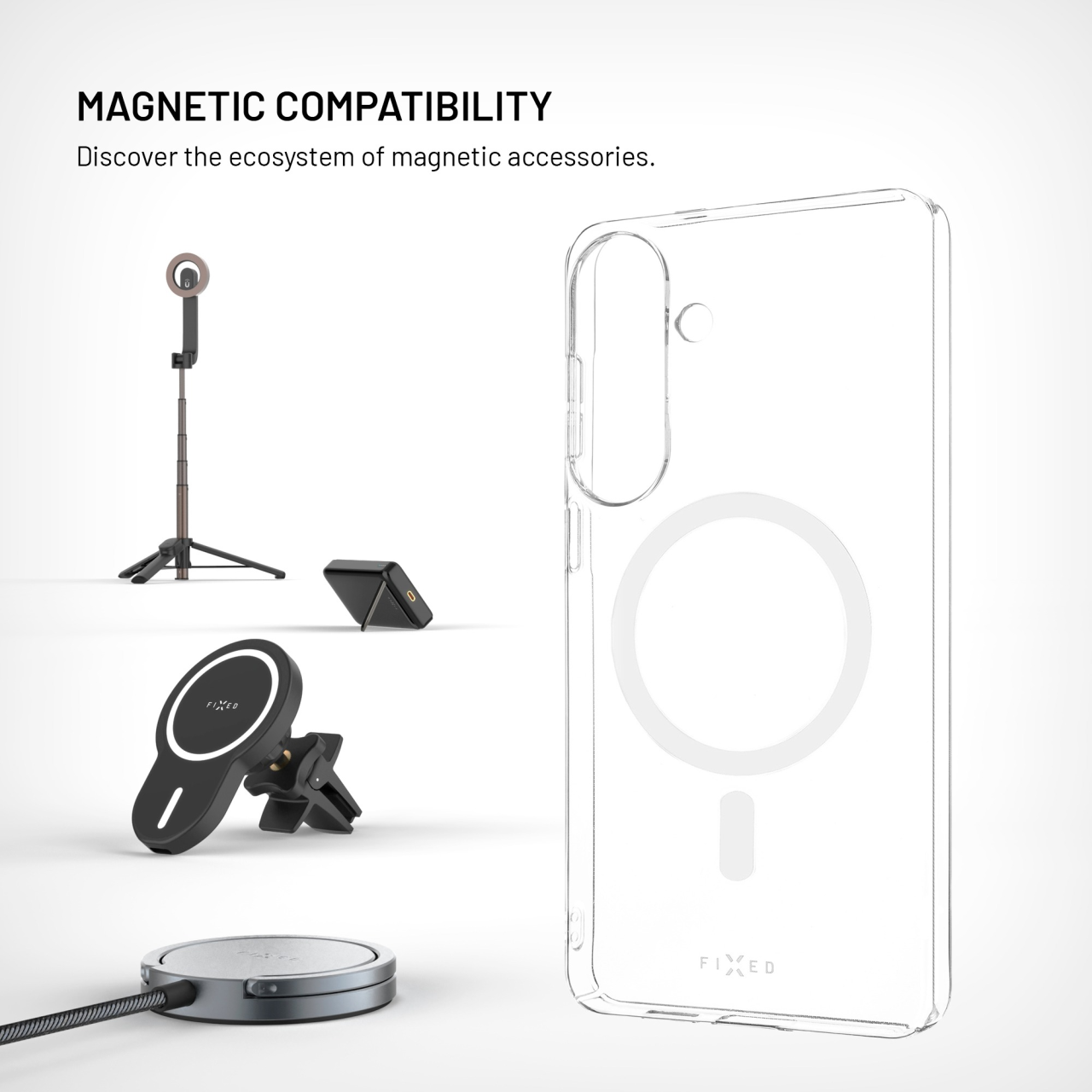 Zadní kryt FIXED MagShell s MagSafe pro Samsung Galaxy S26+, čirý