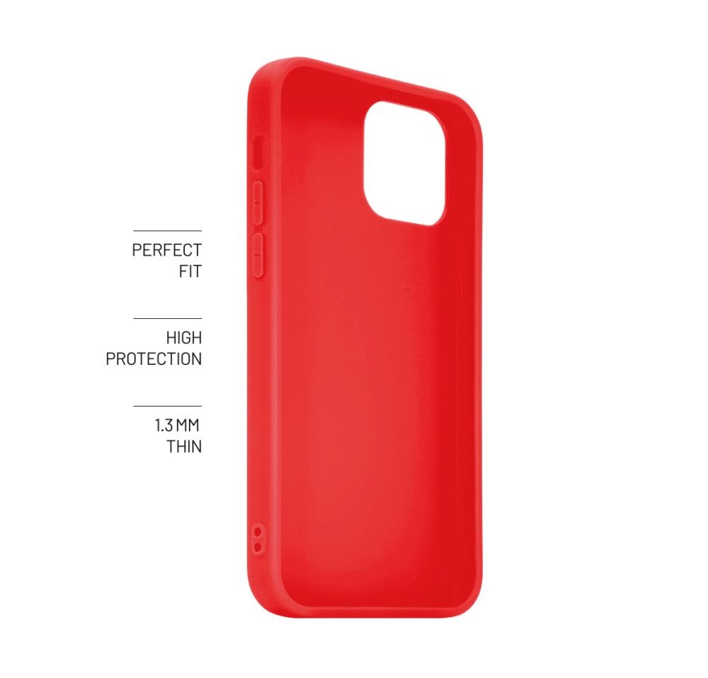 Zadní pogumovaný kryt FIXED Story pro Apple iPhone 15, červený