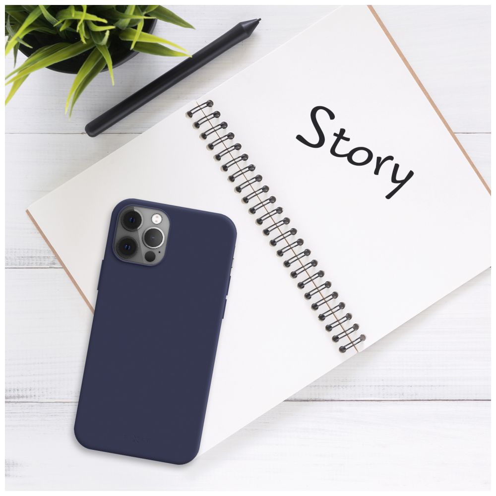 Zadní pogumovaný kryt FIXED Story pro Apple iPhone 15, modrý