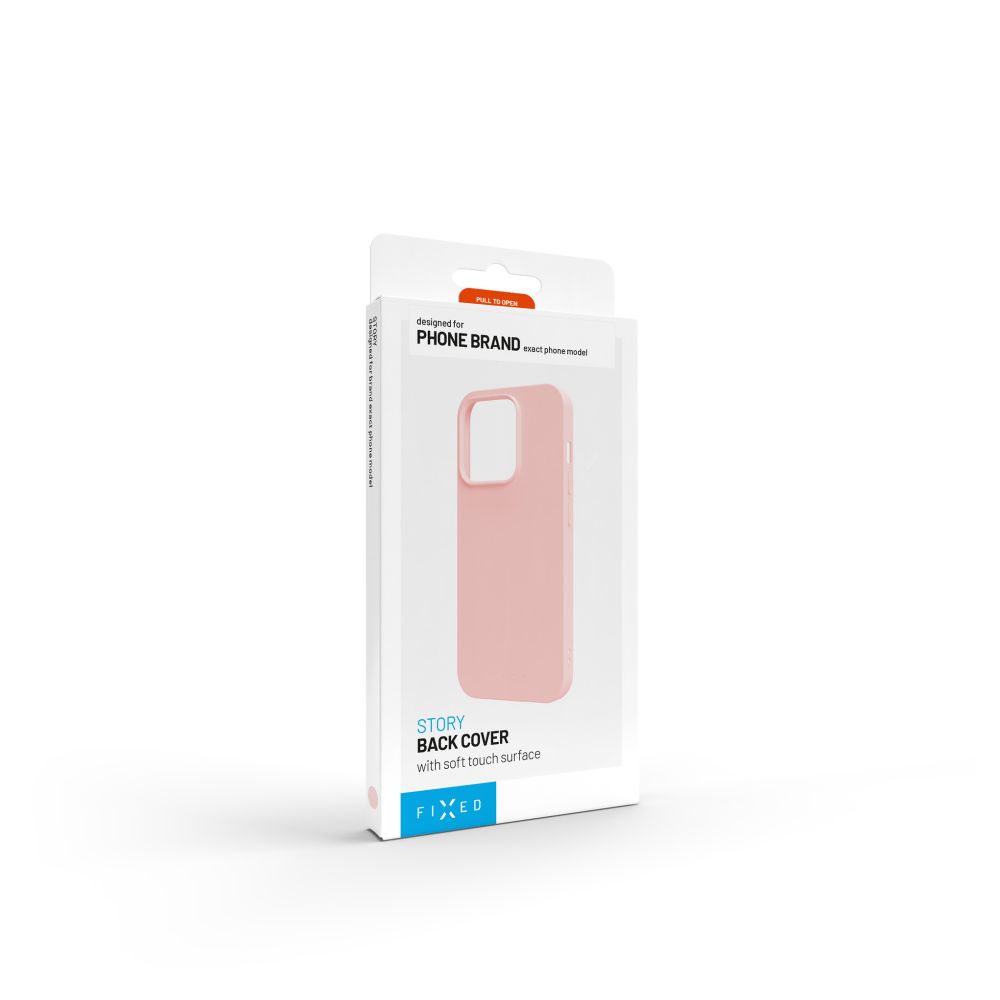 Zadní pogumovaný kryt FIXED Story pro Apple iPhone 17 Pro, růžový