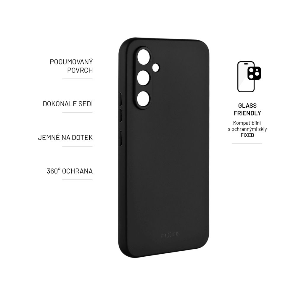Zadní pogumovaný kryt FIXED Story pro Samsung Galaxy A54 5G, černý