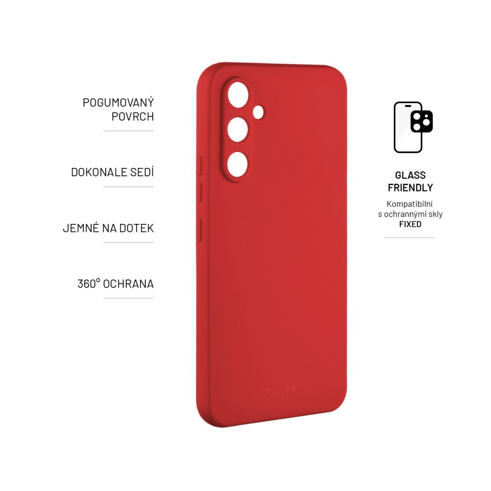 Zadní pogumovaný kryt FIXED Story pro Samsung Galaxy A54 5G, červený