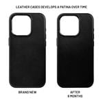 Zadný kožený kryt FIXED MagLeather s podporou MagSafe pre Apple iPhone 16 Pro Max, čierny