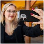 Zadný kožený kryt FIXED MagLeather s podporou MagSafe pre Apple iPhone 16e, čierny