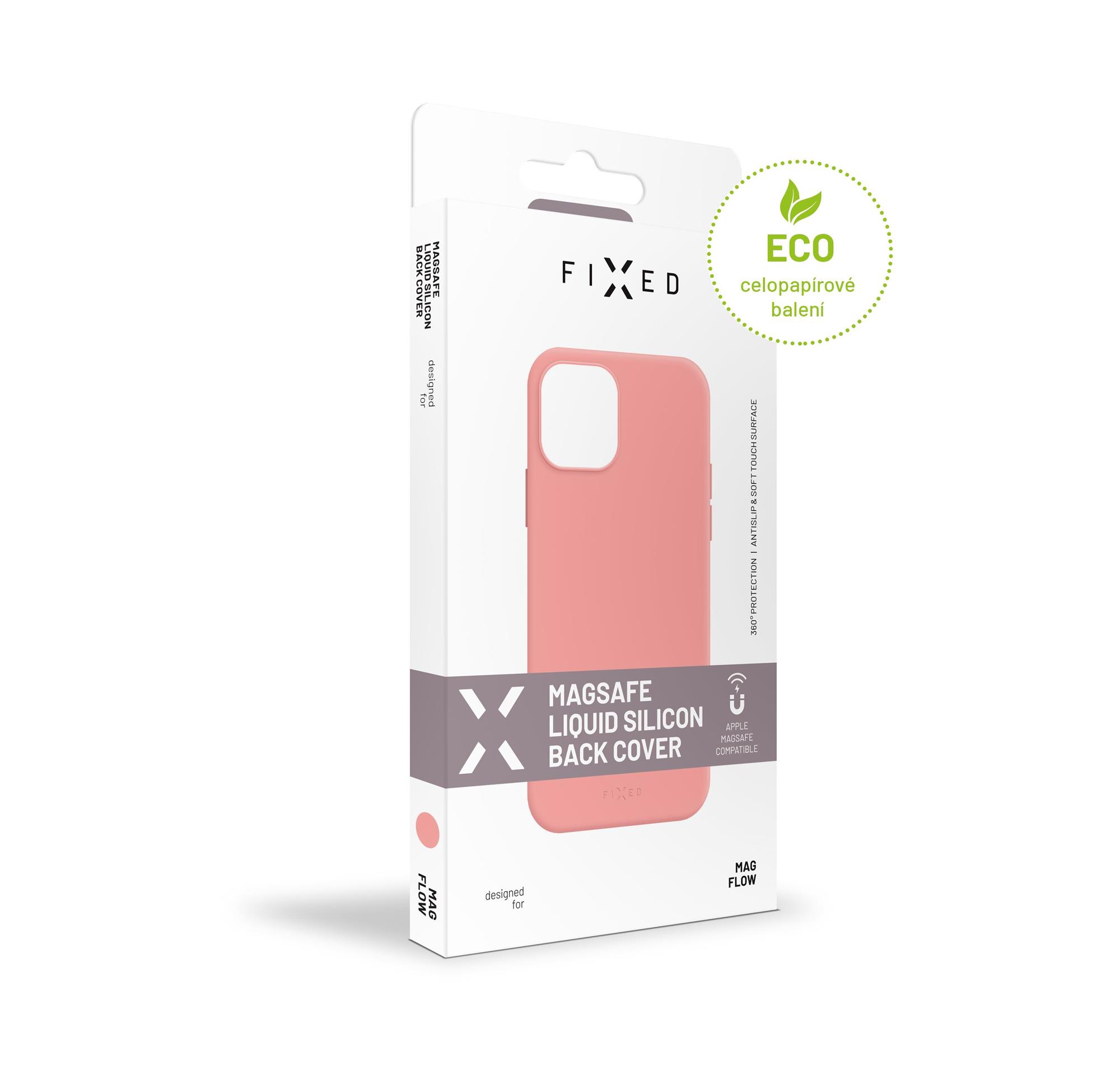 Zadný kryt FIXED MagFlow s podporou MagSafe pre Apple iPhone 14 Pro Max, ružový