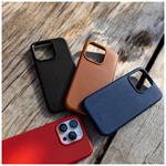 Zadný kryt FIXED MagLeather z kože s podporou MagSafe pre Apple iPhone 16e, hnedý