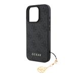 Zadný kryt Guess 4G Charm pre iPhone 16 Pro Tone on Tone Grey