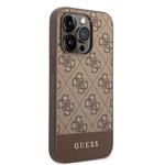 Zadný kryt Guess 4G Stripe pre iPhone 14 Pro Brown