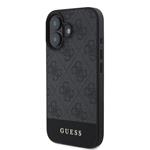 Zadný kryt Guess PU 4G Stripe pre iPhone 16 Grey