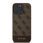 Zadný kryt Guess PU 4G Stripe pre iPhone 16 Pro Max Brown