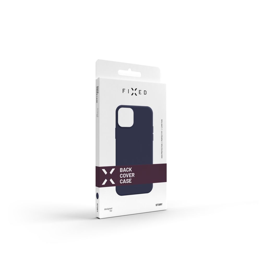 Zadný pogumovaný kryt FIXED Story pre Apple iPhone 15 Plus, modrý