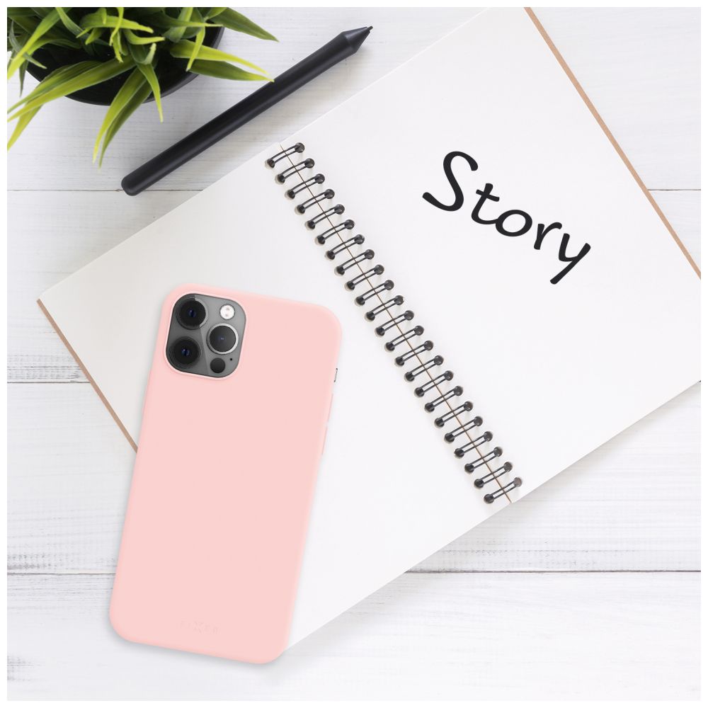 Zadný pogumovaný kryt FIXED Story pre Apple iPhone 15 Pro, ružový