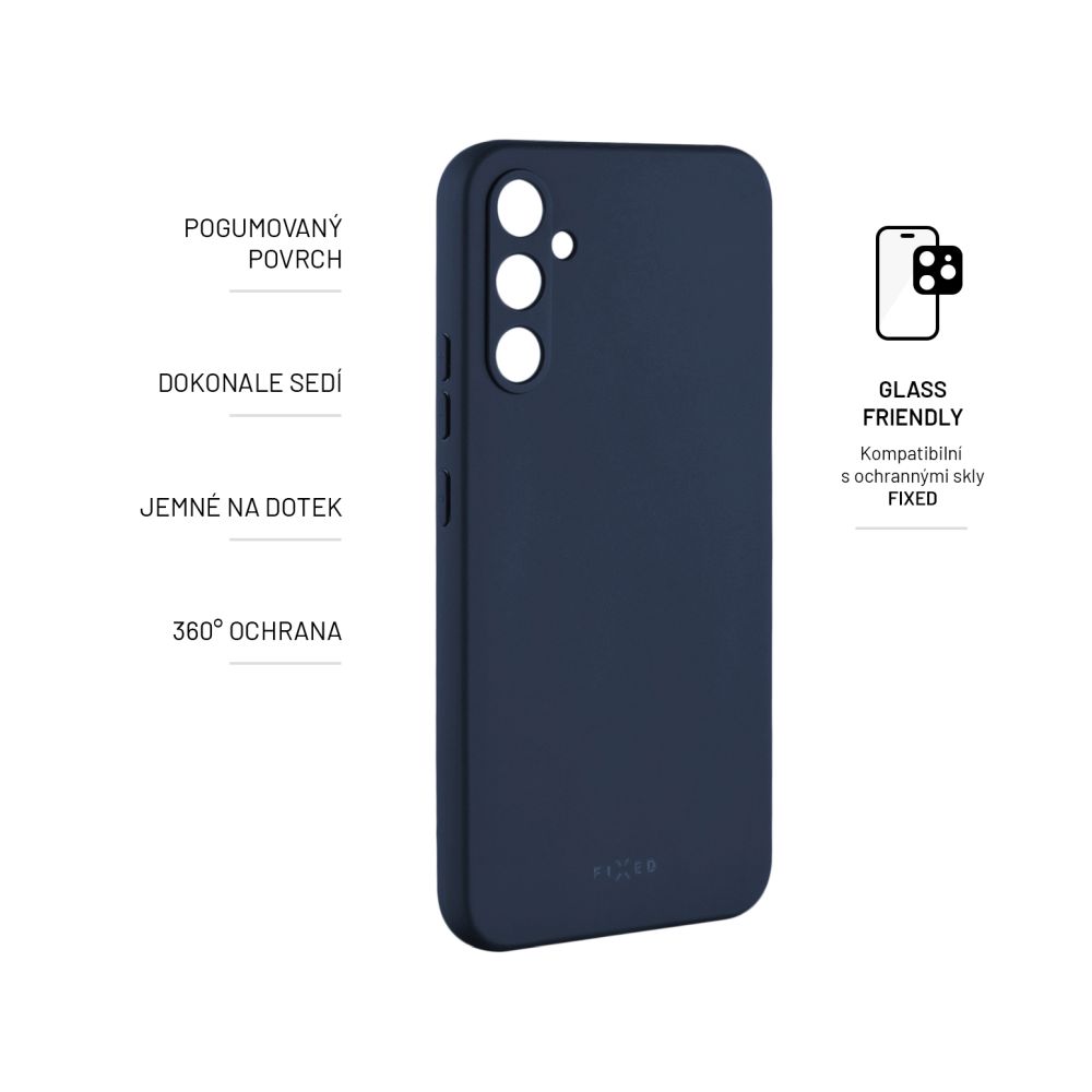 Zadný pogumovaný kryt FIXED Story pre Samsung Galaxy A34 5G, modrý