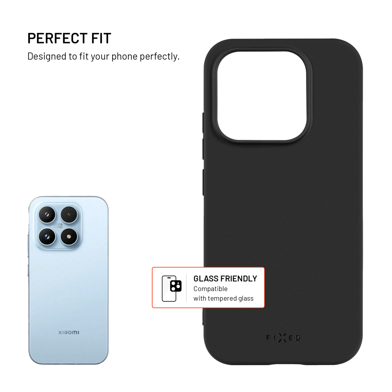 Zadný pogumovaný kryt FIXED Story pre Xiaomi 17, čierny