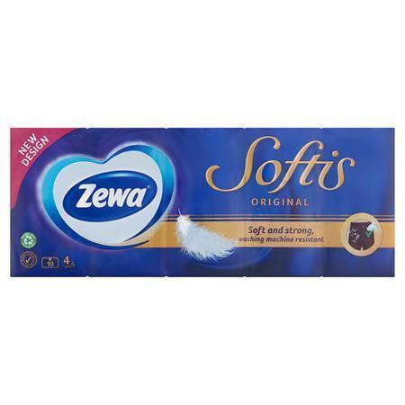 ZEWA Kapesníky "Softis", papírové, 4vrstvé, 10x9ks