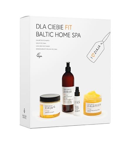 Ziaja Baltic Home Spa Fit darčeková sada pleťový krém light formula 50 ml kúpeľové želé 260 ml telový peeling hrubé zrno 300 m
