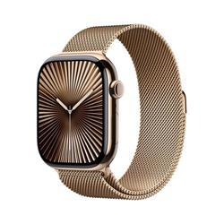 Zlaté titánové puzdro Apple Watch Series 10 GPS + Cellular 46 mm so zlatou milánskou slučkou - M/L (MX003QC/A)