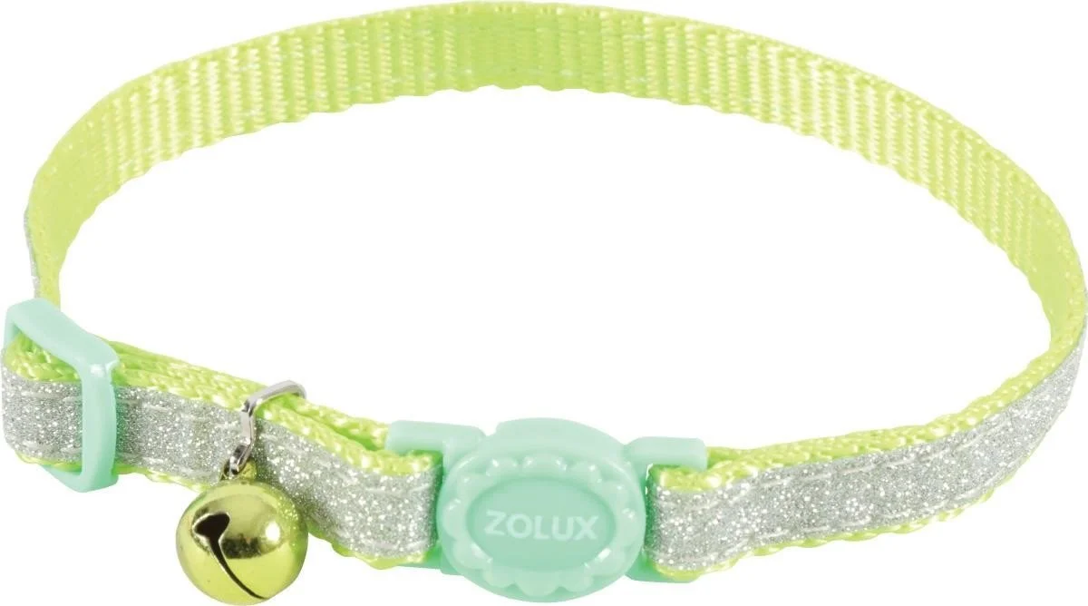 Zolux Obojek pro kočky SHINY nylon zelený 10mm/30cm