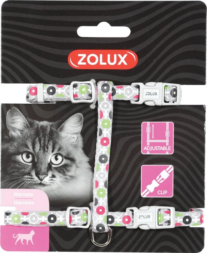 Zolux Postroj pre mačky ARROW nylonový sivý