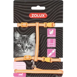 Zolux Postroj pre mačky s vodítkom 1,2 m oranžový