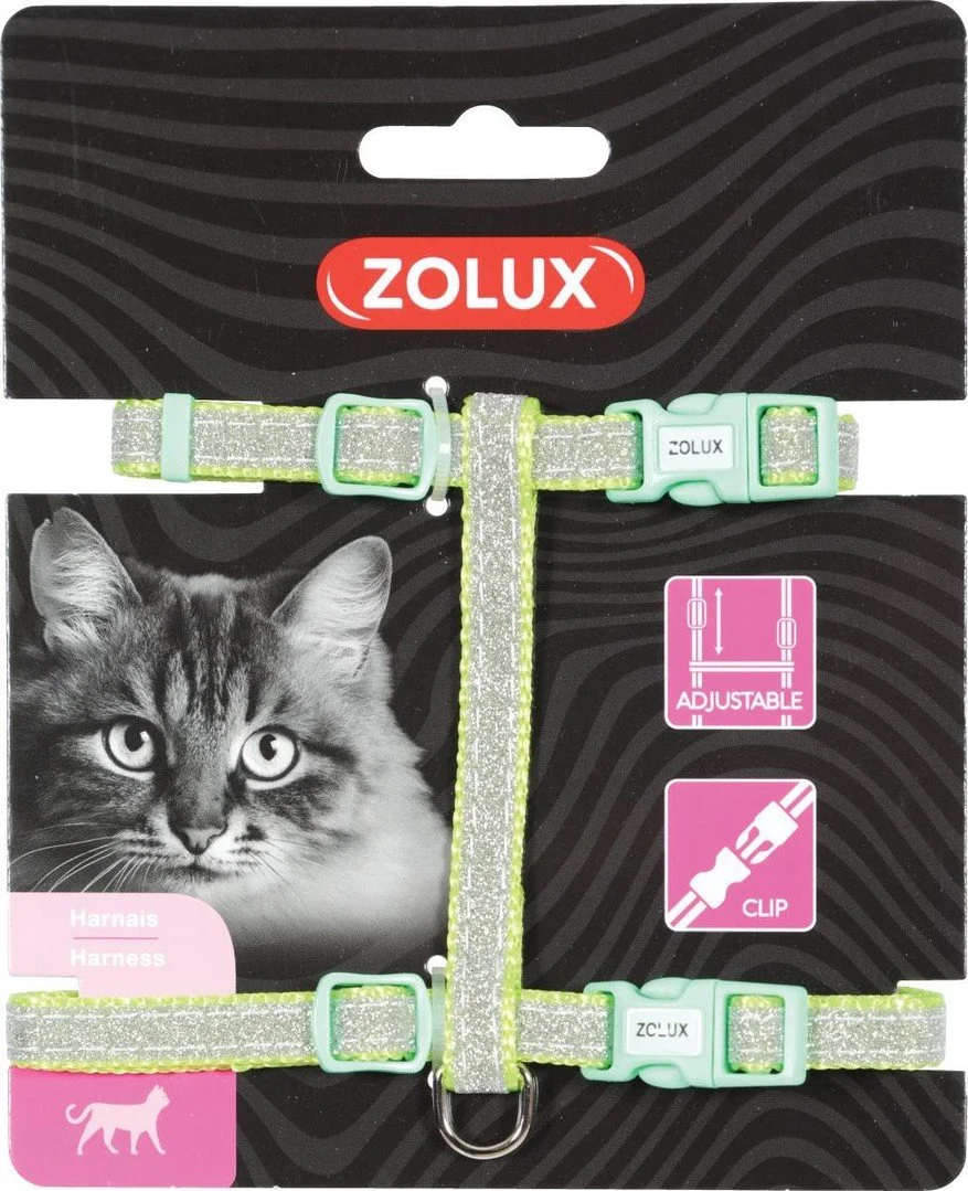 Zolux Postroj pro kočky SHINY nylon zelený