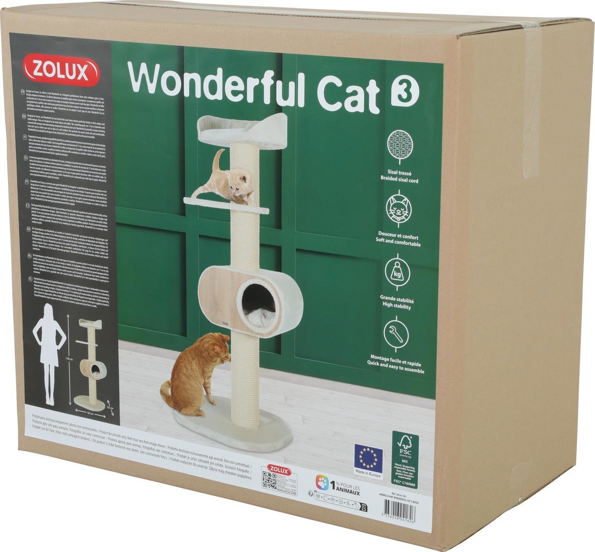 Zolux Škrabadlo WONDERFUL CAT 3 béžová