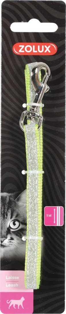 Zolux Vodítko pro kočky SHINY nylon zelené 1m