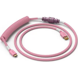 Zvinutý kábel Glorious Prism pink, USB-C/USB-A, 1,37 m, ružový
