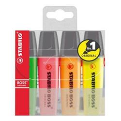Zvýrazňovač STABILO "BOSS original", 4 farby, 2-5 mm