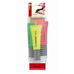 Zvýrazňovač STABILO "Neon", 4 farby, 2-5 mm