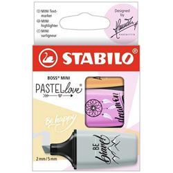 Zvýrazňovače STABILO "Boss Mini Pastellove", sada, 3 pastelové farby, 2-5 mm 07/03-59